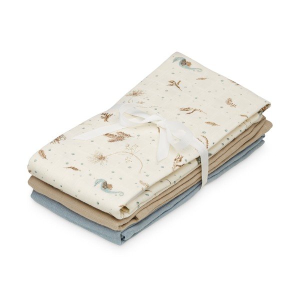 Világossárga bio pamut pelenka készlet 3 db-os 70x70 cm Sea Garden – Cam Cam Copenhagen