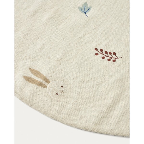 Krémszínű gyapjú gyerek szőnyeg ø 120 cm Yanil – Kave Home-image-4