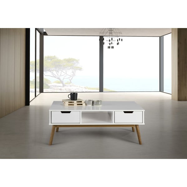 Baku fehér dohányzóasztal tömör borovi fenyőből - Marckeric-image-4