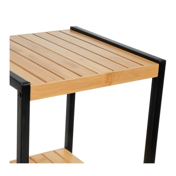 Fekete-natúr színű bambusz polcos állvány 30x70 cm – Casa Selección-image-3