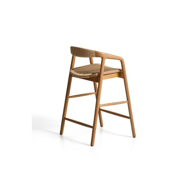 Natúr színű tölgyfa karfás bárszék (ülésmagasság 65 cm) Derile – Kave Home-image-2