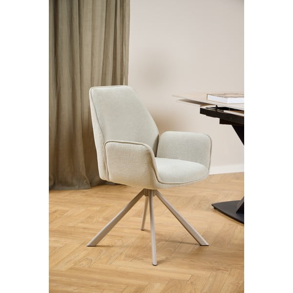 Bézs kárpitozott karfás étkezőfotel Graham – Actona-image-1