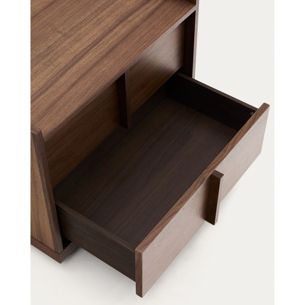 Sötétbarna éjjeliszekrény diófa dekorral Onix – Kave Home-image-3