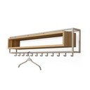 Natúr színű-szürkésbarna tölgyfa fali fogas polccal 118 cm School – Spinder Design