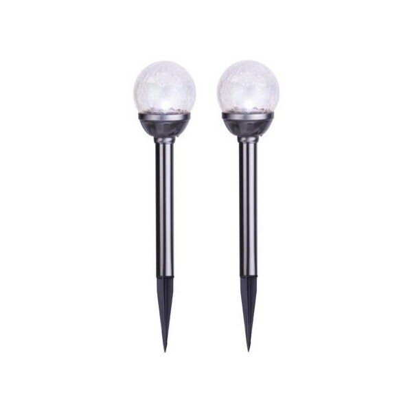 Napelemes LED talajba szúrható kültéri lámpa szett 2 db-os ø 8 cm Balls – Star Trading