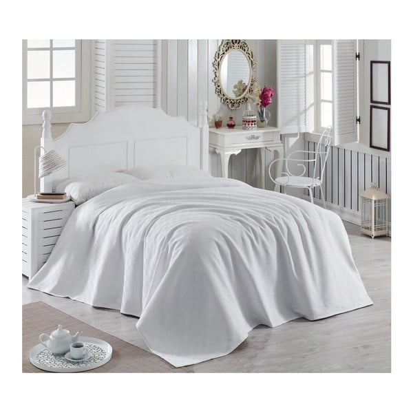 Magnona fehér könnyű pamut ágytakaró, 200 x 240 cm