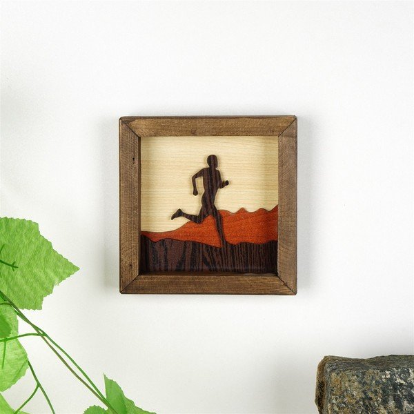 Running Man fa kép, 16 x 16 cm - Kate Louise-image-1