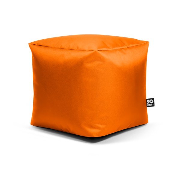 Narancssárga bőrutánzat gyerek babzsákfotel Cube M – So Soft?
