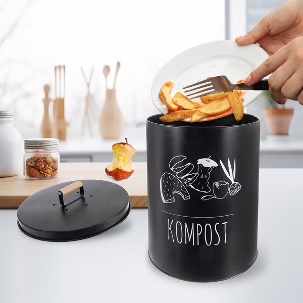 Fekete komposztálható hulladék gyűjtő 8 l BLACK – Orion-image-1