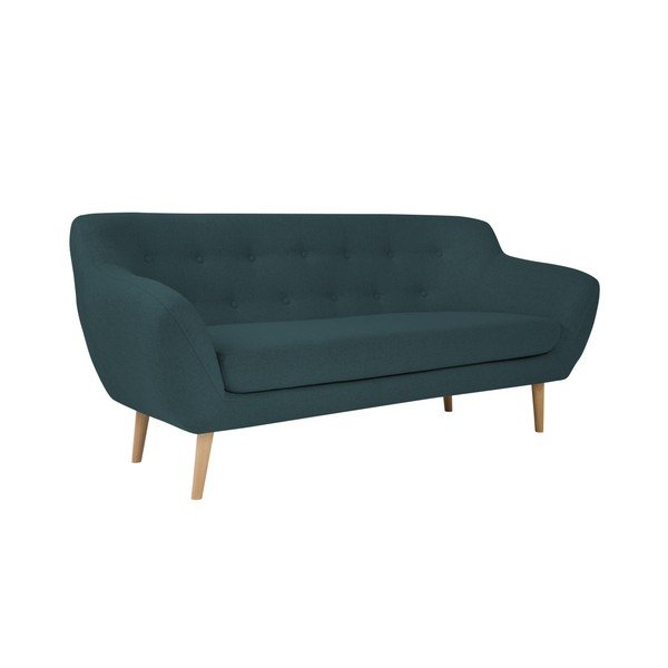 Sicile sötétkék kétszemélyes kanapé világos lábakkal - Mazzini Sofas-image-3