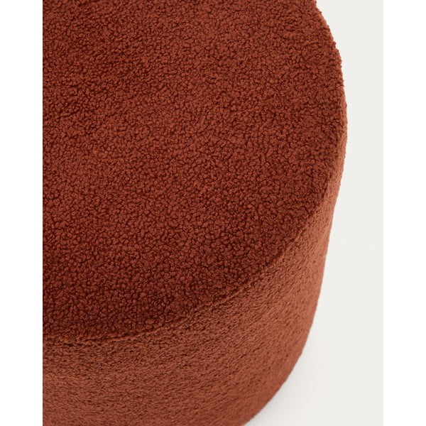 Terrakotta színű buklé puff Kaeli – Kave Home-image-1