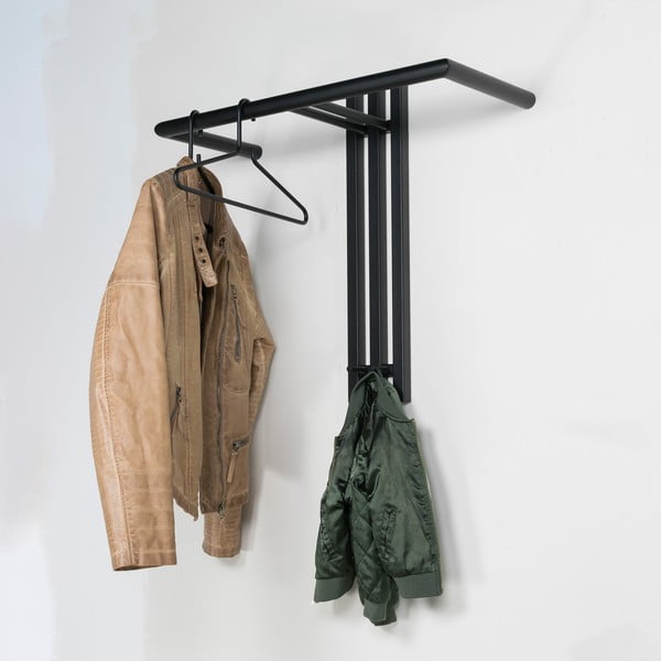 Fekete fém fali fogas 65 cm Senza – Spinder Design-image-1