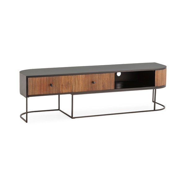 Natúr színű mangófa TV-állvány 160x45x40 cm Curve – MOME