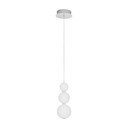 Fehér-fényes ezüstszínű fém LED dimmelhető függőlámpa üveg búrával ø 10 cm Perla – Nova Luce