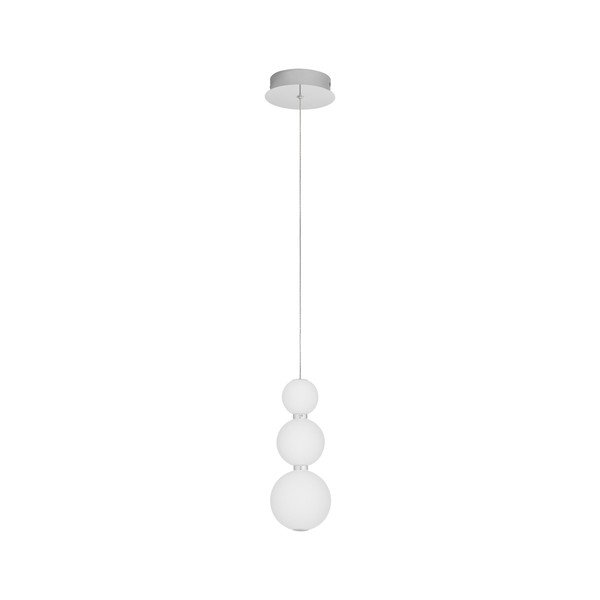 Fehér-fényes ezüstszínű fém LED dimmelhető függőlámpa üveg búrával ø 10 cm Perla – Nova Luce