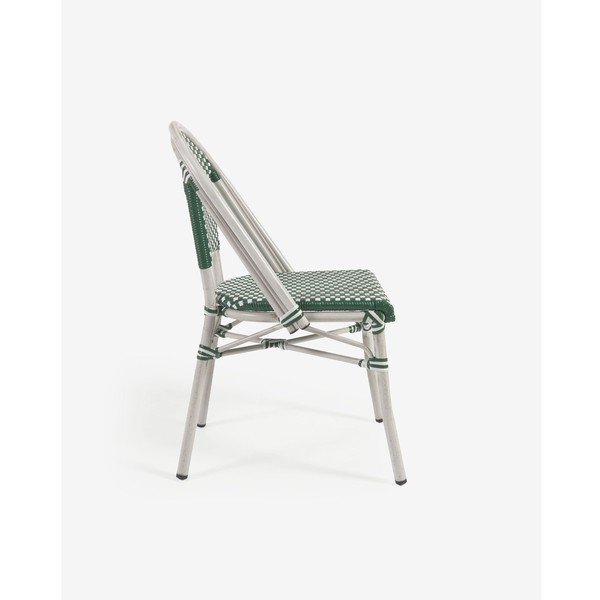 Marilyn zöld-fehér kültéri szék - Kave Home-image-1