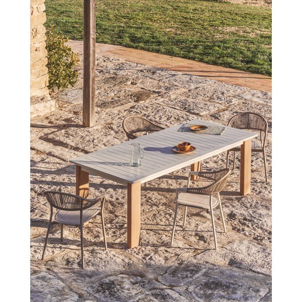 Fém kerti étkezőasztal 100x233 cm Livorno – Kave Home-image-1