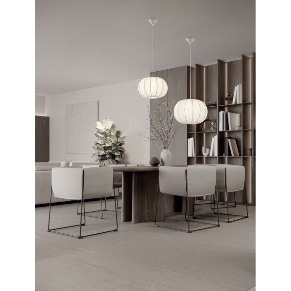 Matt fehér textil függőlámpa ø 50 cm Delina – Nova Luce-image-1