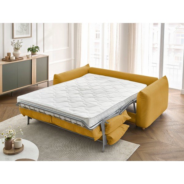Sárga kinyitható kanapé 234 cm Ernest – Bobochic Paris-image-1