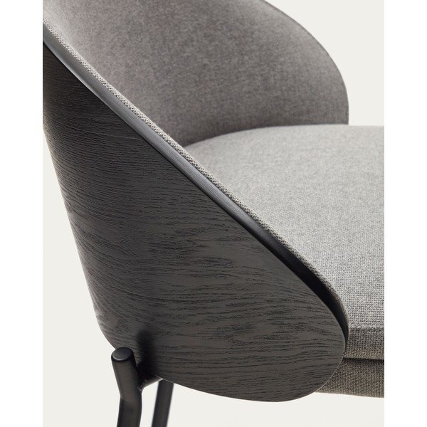 Fekete-szürke bárszék (ülésmagasság 77 cm) Eamy – Kave Home-image-2