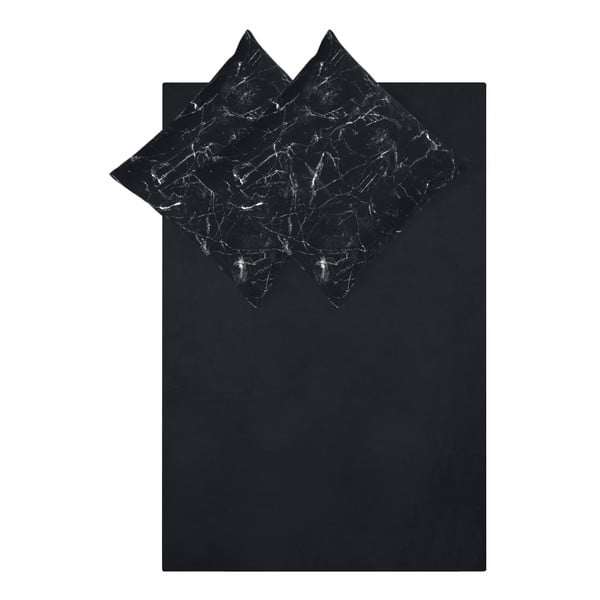 Malin fekete pamut perkál ágyneműhuzat, 200 x 200 cm - Westwing Collection