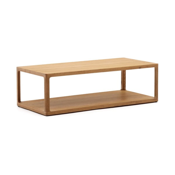 Natúr színű dohányzóasztal tölgyfa dekorral 65x140 cm Maymai – Kave Home-image-2