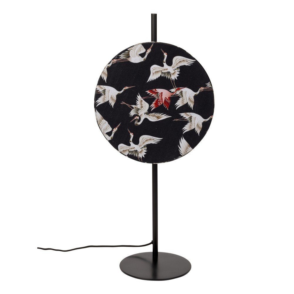 Fekete asztali lámpa textil búrával (magasság 71 cm) Jaylee – White Label