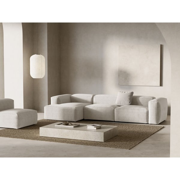 Bézs kordbársony sarokkanapé (bal oldali-heverő résszel) Bergamo – Cosmopolitan Design-image-1