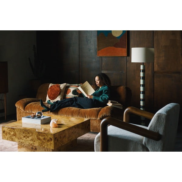 Barna bársony kanapé 214 cm Douglas – Dutchbone-image-4