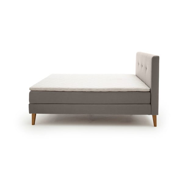 Világosszürke boxspring ágy 160x200 cm Stockholm – Meise Möbel-image-4