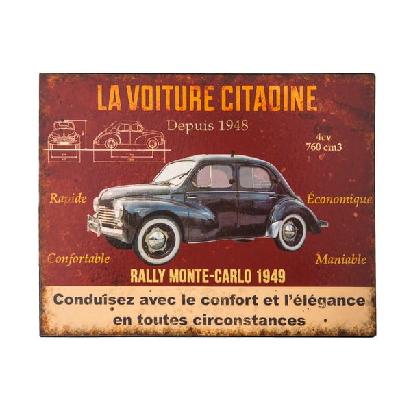 La Voiture fém dekoráció, 28 x 22 cm - Antic Line