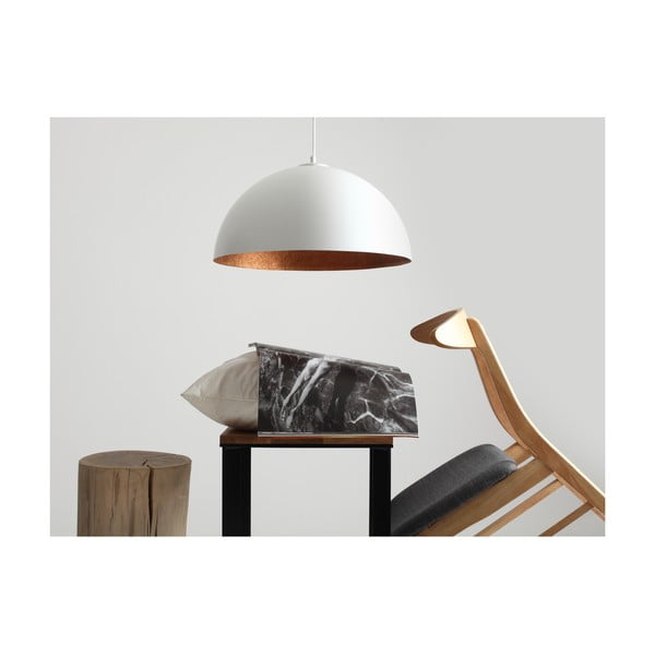 Lord fehér függőlámpa rézszínű részletekkel, ø 50 cm - CustomForm-image-2