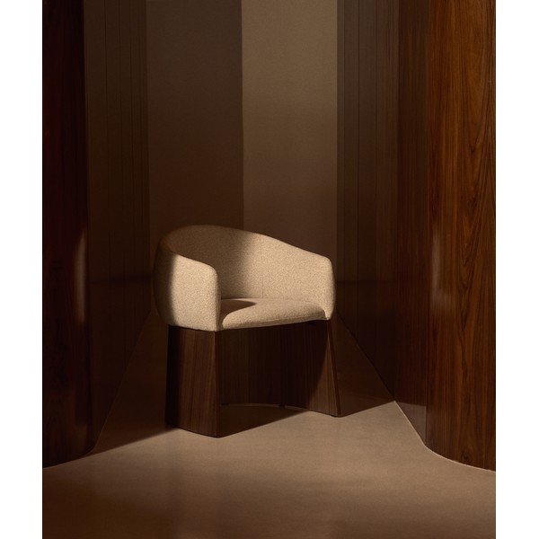 Bézs kárpitozott karfás étkezőfotel Bosca – Kave Home-image-2