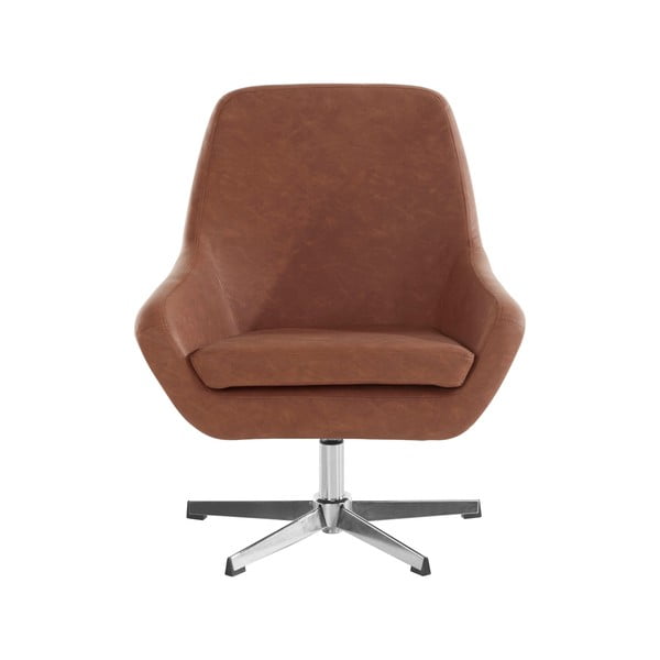 Barna bőrutánzat fotel Naomi - Støraa-image-1