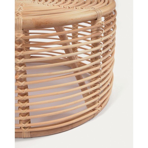 Natúr színű rattan kerek dohányzóasztal ø 66 cm Kohana – Kave Home-image-4