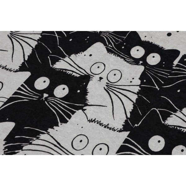 Fekete-szürke fürdőszobai kilépő szett 2 db-os 60x100 cm White Cats – Foutastic-image-3
