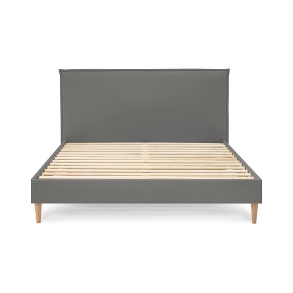 Antracitszürke kárpitozott franciaágy ágyráccsal 180x200 cm Sary – Bobochic Paris-image-3