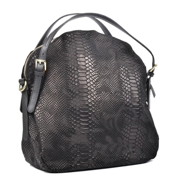 Hobo fekete bőr kézitáska - Carla Ferreri-image-2