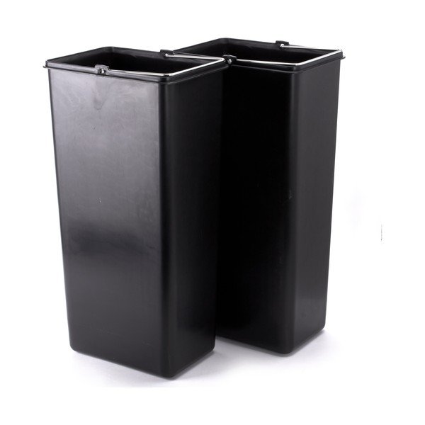 Matt ezüstszínű acél szelektív pedálos szemetes 2x20 l   Tri Selectif – MSV-image-4