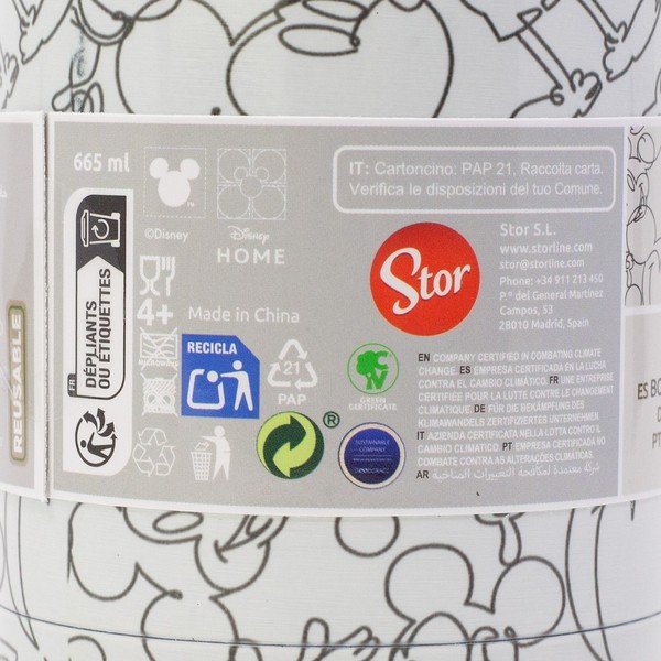 Fehér rozsdamentes acél gyerek termosz 665 ml Mickey Mouse – STOR-image-4