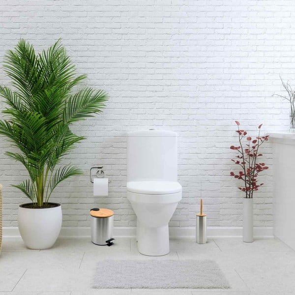 Matt ezüstszínű acél pedálos szemetes 5 l   Adonis – Spirella-image-1