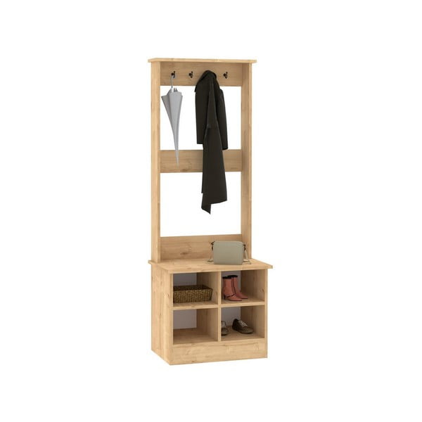 Natúr színű előszoba bútor Fasitano – Kalune Design-image-2