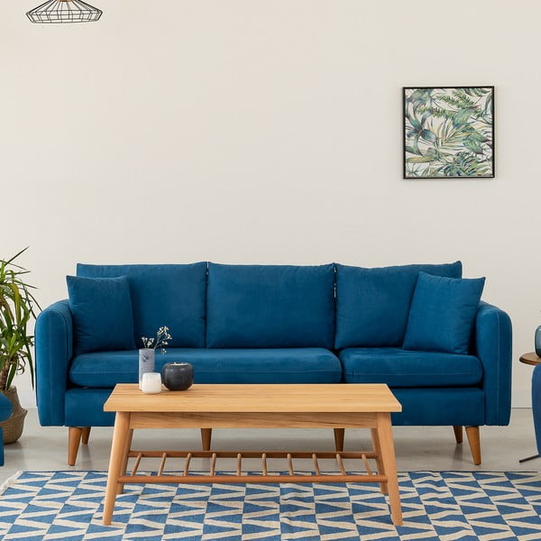 Sötétkék kanapé 215 cm Sofia – Balcab Home-image-4