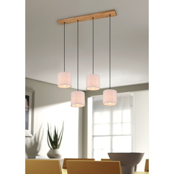 Bézs függőlámpa textil búrával Elmau – Trio-image-2