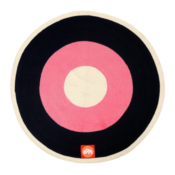 Rózsaszín-fekete szőnyeg, ⌀ 113 cm - Done by Deer