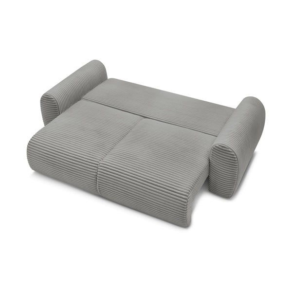 Sötétszürke kordbársony kinyitható kanapé 257 cm Lucien – Bobochic Paris-image-4