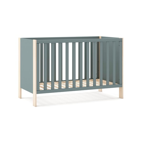 Natúr színű-szürkészöld babaágy 60x120 cm Esteban – Marckeric-image-3