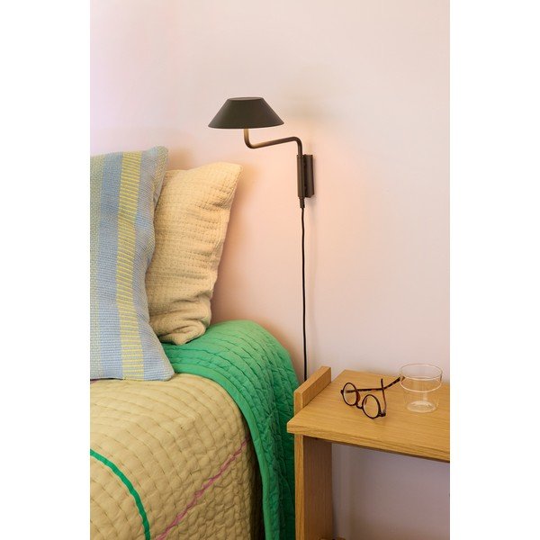 Fekete konnektorhoz csatlakoztatható fém LED dimmelhető fali lámpa ø 30 cm Cover – Hübsch-image-1