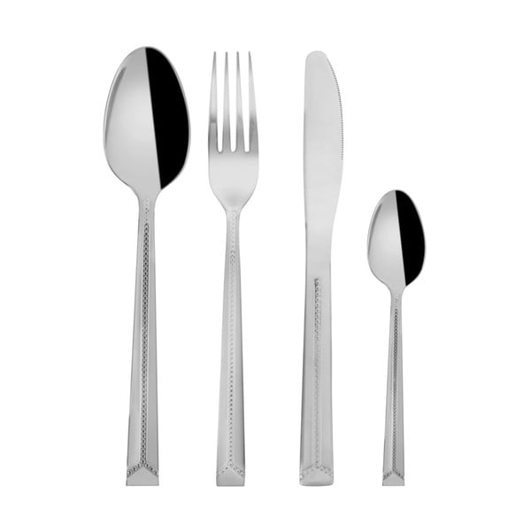 Ezüstszínű rozsdamentes acél evőeszköz készlet 24 db-os Bright – Orion