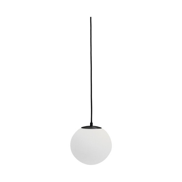 Fehér-fekete fém függőlámpa üveg búrával ø 15 cm Brisia – Kave Home